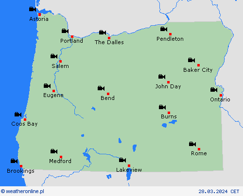 webcam Oregon Ameryka Północna mapy prognostyczne