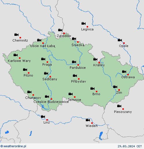 webcam Czechy Europa mapy prognostyczne