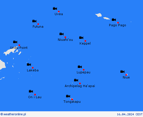 webcam Tonga Oceania mapy prognostyczne