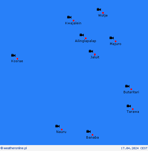 webcam Wyspy Marshalla Oceania mapy prognostyczne