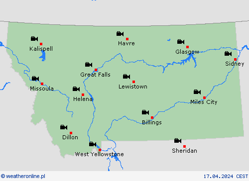webcam Montana Ameryka Północna mapy prognostyczne
