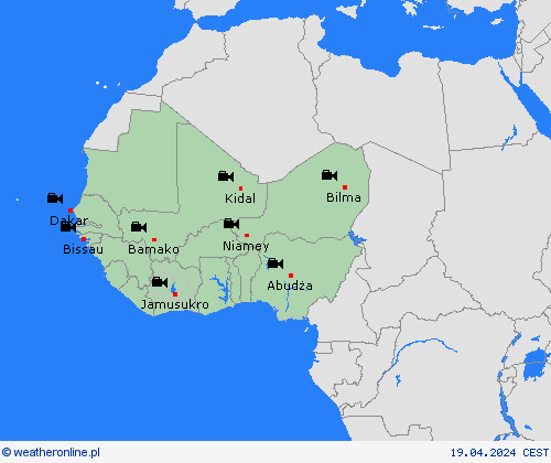 webcam  Afryka mapy prognostyczne
