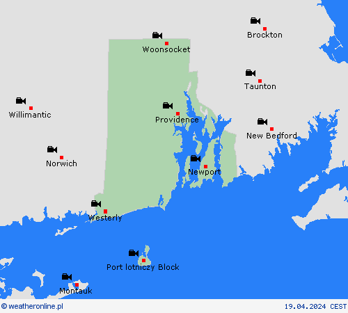 webcam Rhode Island Ameryka Północna mapy prognostyczne