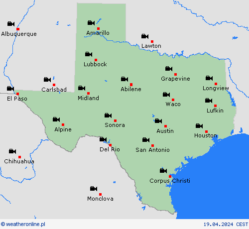 webcam Teksas Ameryka Północna mapy prognostyczne