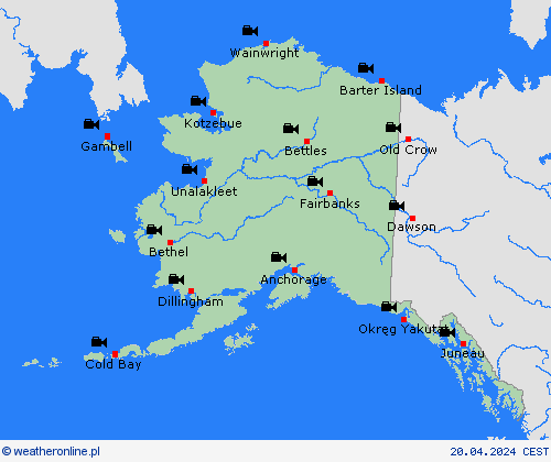 webcam Alaska Ameryka Północna mapy prognostyczne
