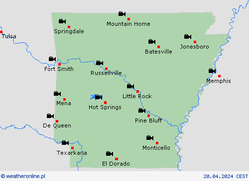 webcam Arkansas Ameryka Północna mapy prognostyczne