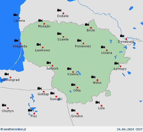 webcam Litwa Europa mapy prognostyczne