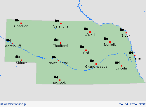 webcam Nebraska Ameryka Północna mapy prognostyczne