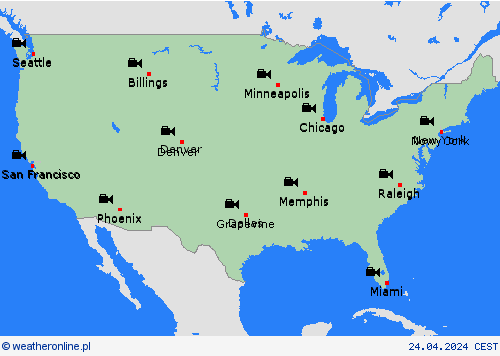 webcam  Ameryka Północna mapy prognostyczne
