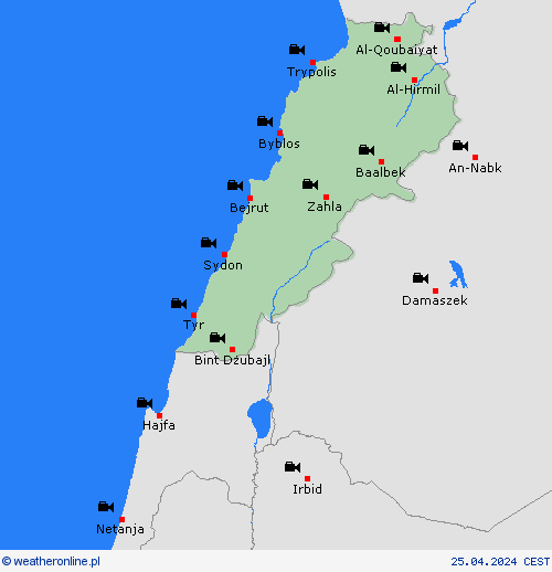 webcam Liban Azja mapy prognostyczne