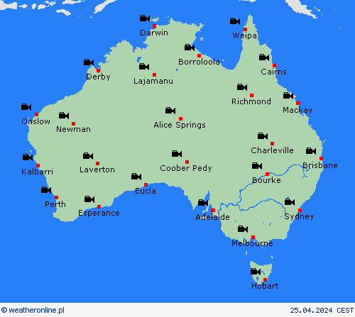 webcam Australia Oceania mapy prognostyczne