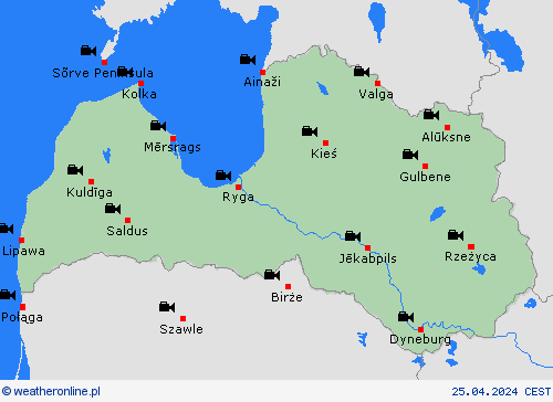 webcam Łotwa Europa mapy prognostyczne