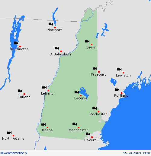 webcam New Hampshire Ameryka Północna mapy prognostyczne