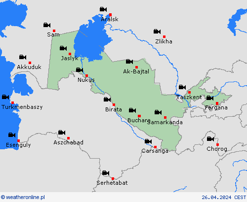 webcam Uzbekistan Azja mapy prognostyczne