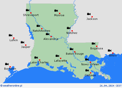webcam Luizjana Ameryka Północna mapy prognostyczne