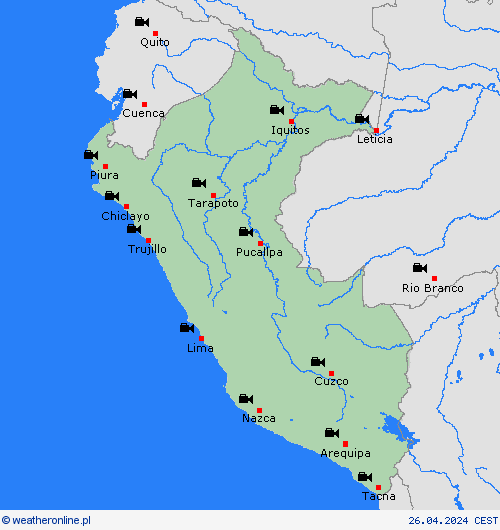 webcam Peru Ameryka Południowa mapy prognostyczne