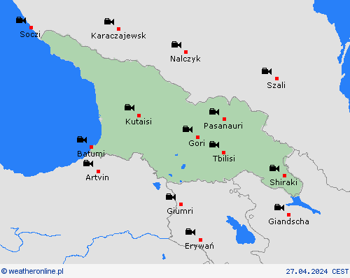 webcam Gruzja Azja mapy prognostyczne