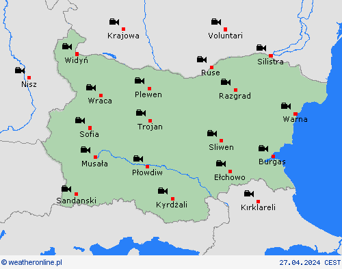 webcam Bułgaria Europa mapy prognostyczne