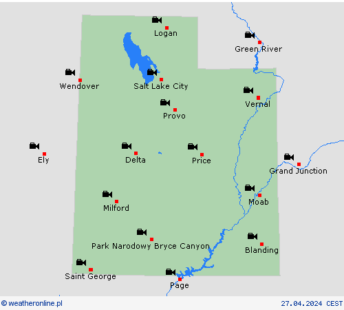 webcam Utah Ameryka Północna mapy prognostyczne