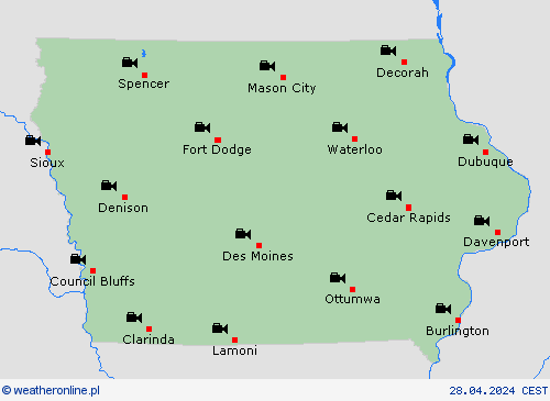 webcam Iowa Ameryka Północna mapy prognostyczne