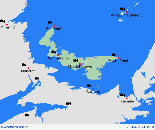 webcam Wyspy Księcia Edwarda Ameryka Północna mapy prognostyczne