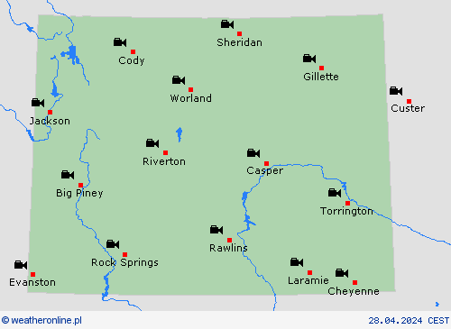 webcam Wyoming Ameryka Północna mapy prognostyczne