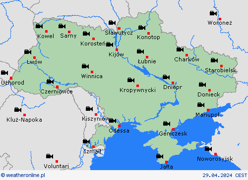 webcam Ukraina Europa mapy prognostyczne