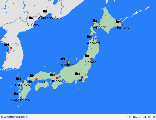 webcam Japonia Azja mapy prognostyczne