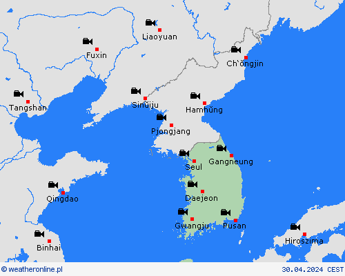 webcam Korea Południowa Azja mapy prognostyczne