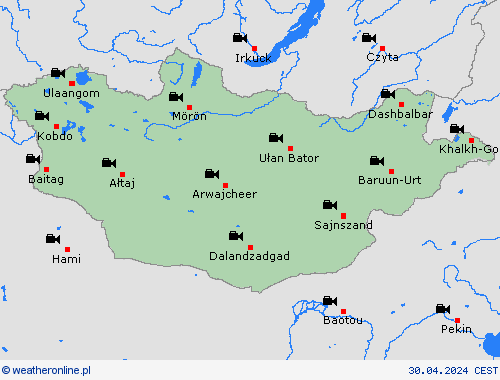 webcam Mongolia Azja mapy prognostyczne