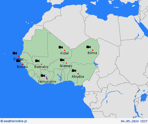 webcam  Afryka mapy prognostyczne