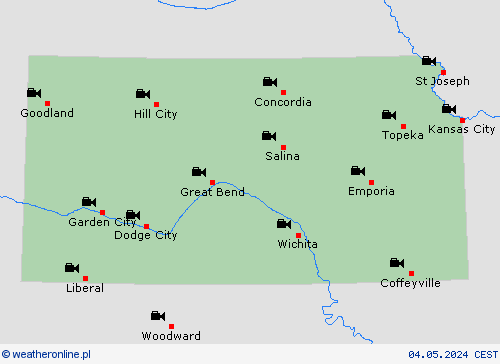 webcam Kansas Ameryka Północna mapy prognostyczne
