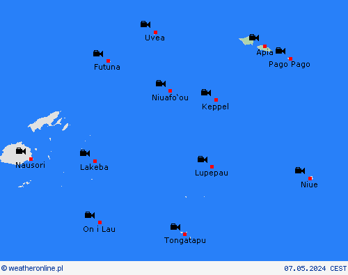webcam Samoa Oceania mapy prognostyczne