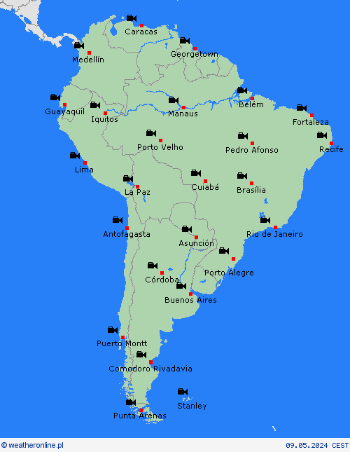 webcam  Ameryka Południowa mapy prognostyczne