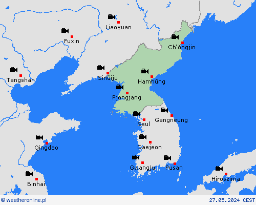webcam Korea Północna Azja mapy prognostyczne