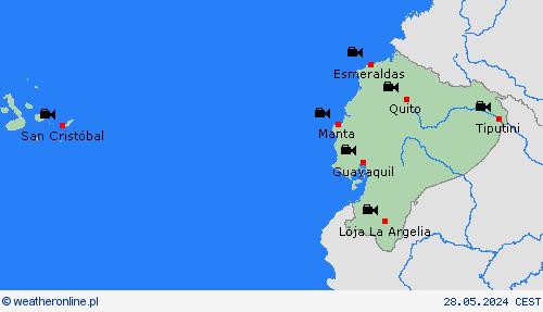 webcam Ekwador Ameryka Południowa mapy prognostyczne