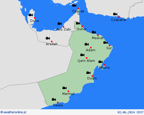 webcam Oman Azja mapy prognostyczne