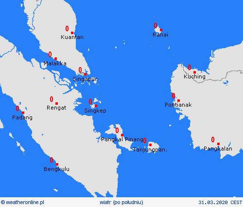wiatr Singapur Azja mapy prognostyczne