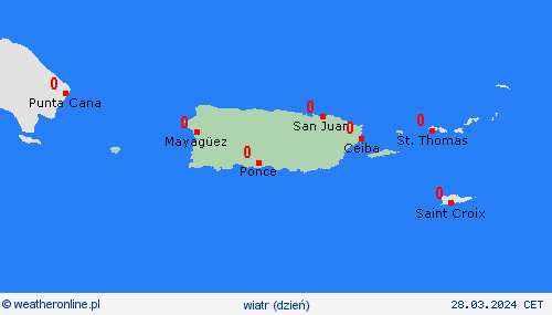 wiatr Portoryko Ameryka Środkowa mapy prognostyczne