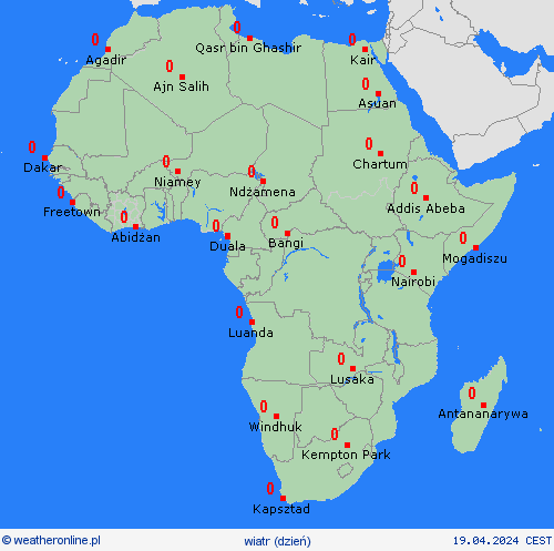 wiatr  Afryka mapy prognostyczne