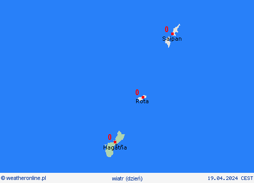 wiatr Guam Oceania mapy prognostyczne