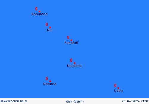 wiatr Tuvalu Oceania mapy prognostyczne