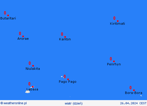 wiatr Kiribati Oceania mapy prognostyczne