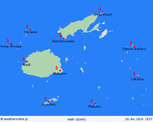 wiatr Fidżi Oceania mapy prognostyczne