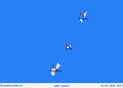 wiatr Mariany Oceania mapy prognostyczne