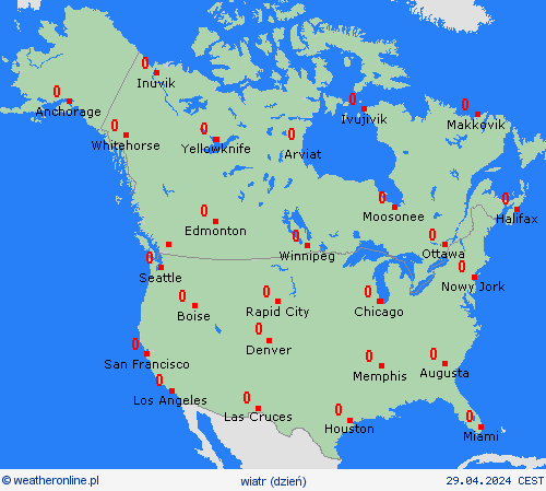 wiatr  Ameryka Północna mapy prognostyczne
