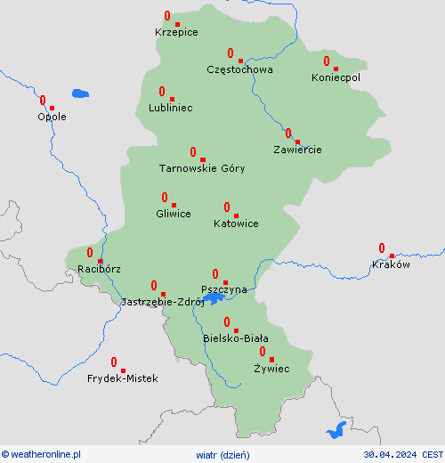 wiatr  Polska mapy prognostyczne