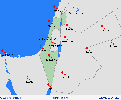 wiatr Izrael Azja mapy prognostyczne