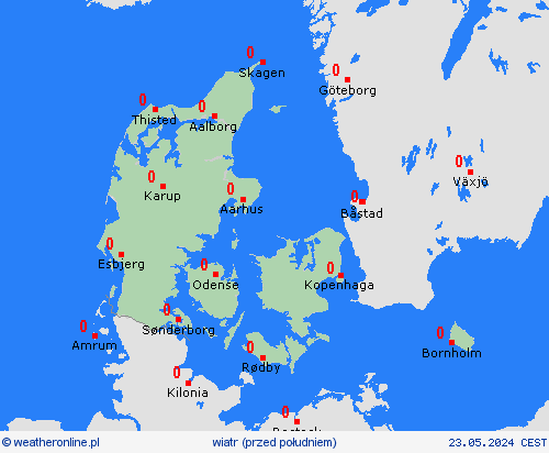 wiatr Dania Europa mapy prognostyczne