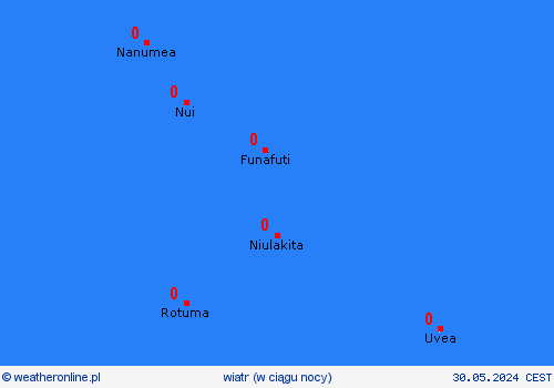 wiatr Tuvalu Oceania mapy prognostyczne